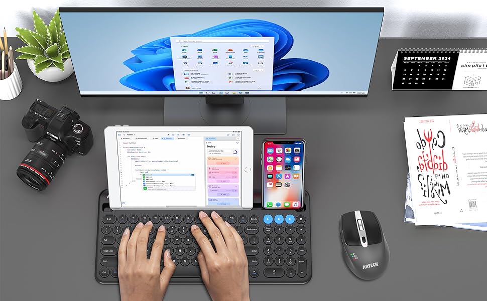 Bluetooth Keyboard with Cradle 4