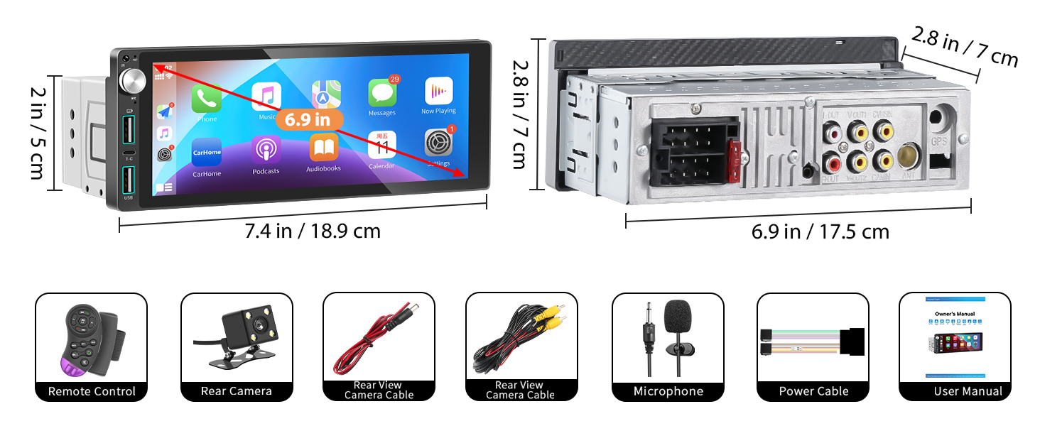 single din touchscreen single din radio with backup camera single din carplay headunits car audio