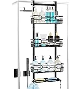 Consumest Over The Door Shower Caddy with 2 Soap Holders, 4 Tier Adjustable Hanging Shower Caddy ...