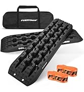 FieryRed Traction Boards Offroad, Recovery Boards with 2 Leashes and Carry Bag, 2Pcs Traction Mat...