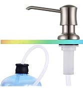 Sink Soap Dispenser for Kitchen Sink Brushed Nickel Upgrade with 40" Silicone Extension Tube Kit,...