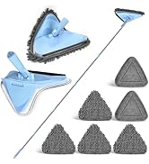 NEWE Wall Mop Cleaner with 80 Inches Long Handle, 180° Folding Ceiling Cleaning Tool with Squeege...