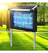 Solar Bug Zapper Outdoor, Waterproof Mosquito Zapper Outdoor Solar Powered, 4500V Electric Bug Za...