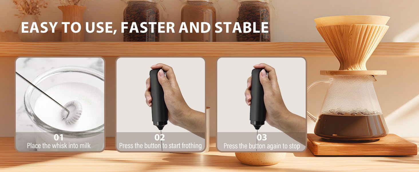 Rechargeable Milk Frother Hanheld