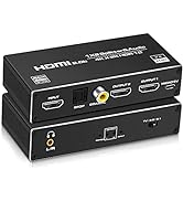 NEWCARE HDMI Splitter Audio Extractor, 4k@60Hz 1 in 2 Out with Optical Toslink SPDIF + Coaxial + ...