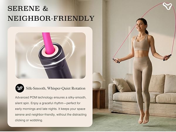 Aesthetic Jump Rope for Women - Apartment-Friendly Silent Rotation