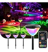 Linkind Smart Solar Pathway Lights SP6, in-App Pattern Switching Solar Lights Outdoor Waterproof,...