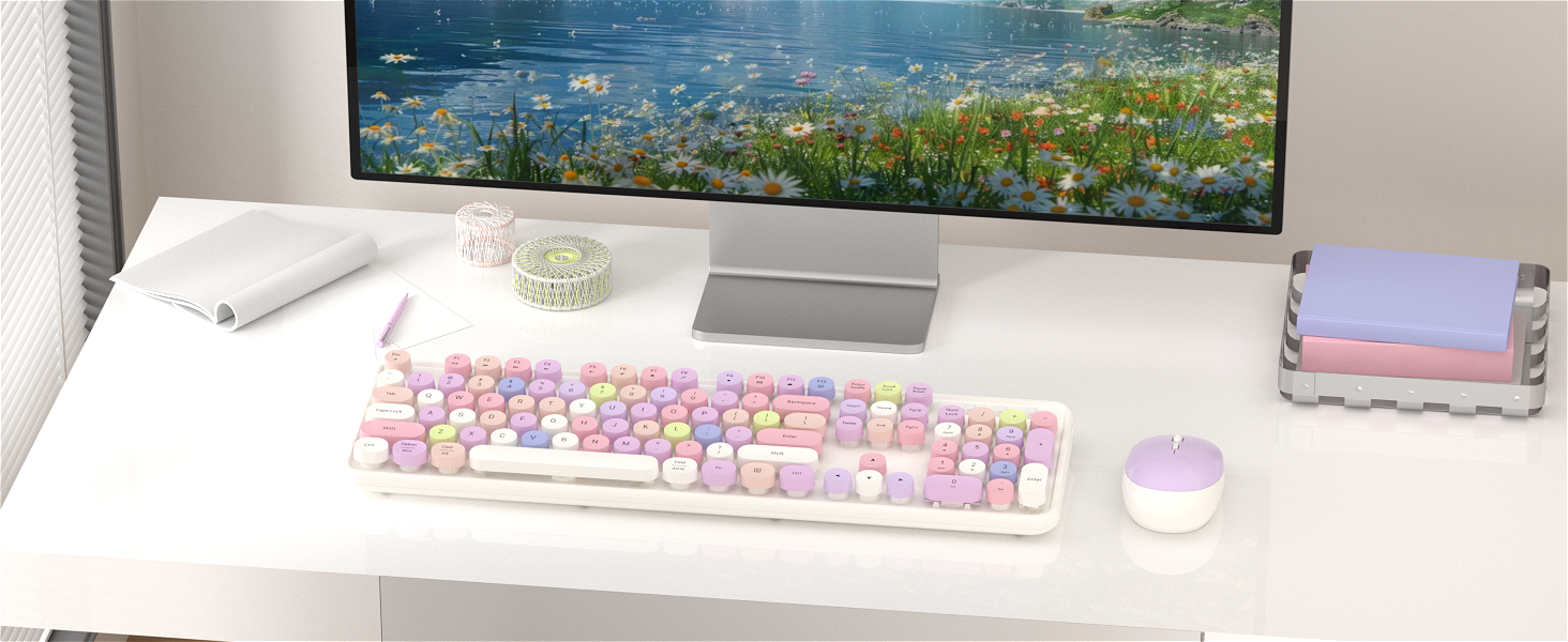 colorful keyboard and mouse