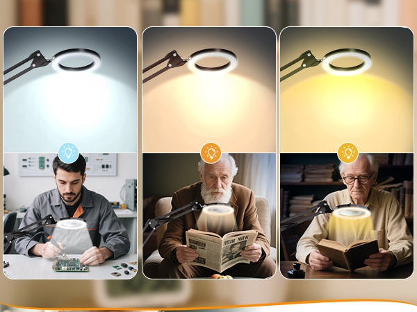 magnifier with lights