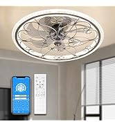 lifeholder Low Profile Ceiling Fan with Lights Remote 20" Ceiling Fan Flush Mount Enclosed Ceilin...
