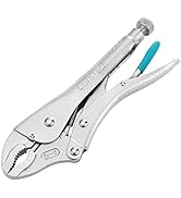 DURATECH 10-Inch Locking Pliers, Premium Cr-V Construction, Curved Jaw Locking Pliers with Wire C...