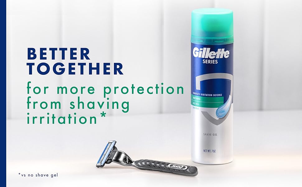 The Gillette Series soothing shave gel is better together with Gillette razors.