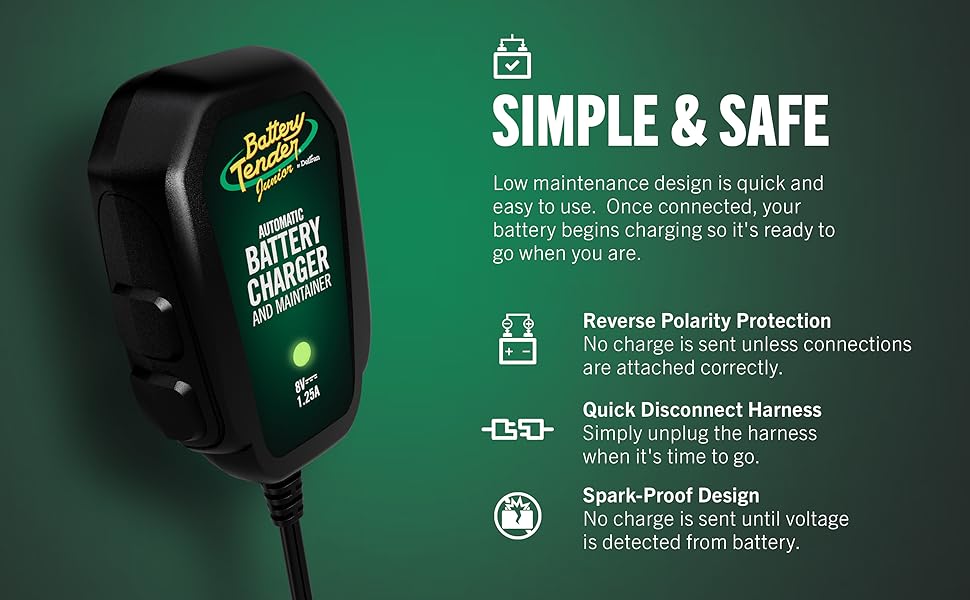Battery Tender Junior Battery Charger Maintainer 8V 1.25 AMP