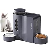 Gardner Pet Automatic Gravity Cat Food Feeder and Water Dispenser Stainless Steel Two-in-One Set ...