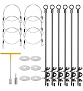 hannger 6 Pcs 30" Ground Anchors Shed Anchors Kit Heavy Duty 12mm Solid Steel, Triple-Turn Helix ...