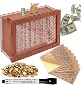 AIERSA Cash Vault Wooden Money Saving Box, Cash Savings Box for 10000 5000 3000 2000 1000 500 Mon...
