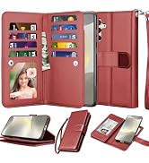 Njjex Galaxy S24 Case, for Samsung Galaxy S24 Wallet Case, [9 Card Slots] PU Leather ID Credit Ho...