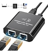 AILVLVNG Ethernet Splitter 1 to 2 1000Mbps Internet Cable Splitter 1 in 2 Out High Speed Either N...