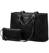 LOVEVOOK Laptop Tote Bag for Women,Work Tote with Wristlet,PU Leather Computer Bag for Teacher,Of...