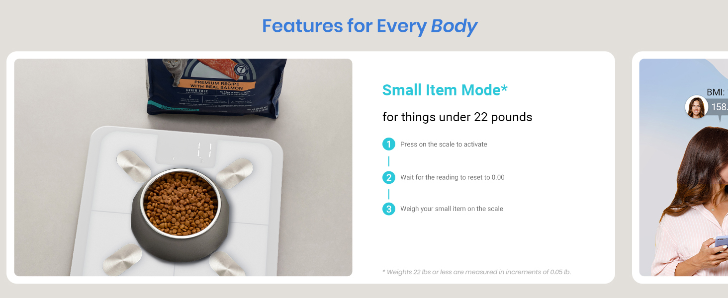 small item mode for things under 22 pounds