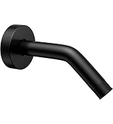 YASFEL Black Shower Arm 6" Shower Extension Arm Pipe with Flange and Teflon Tape for Shower Head ...