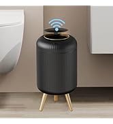 URALFA Motion Sensor Trash Can with Lid, 3 Gallon / 11 L Automatic Bathroom Trash Can, Touchless ...