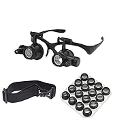 Beileshi Watch Repair Magnifier Loupe Jeweler Magnifying Glasses Tool Set with LED Light with 8 I...