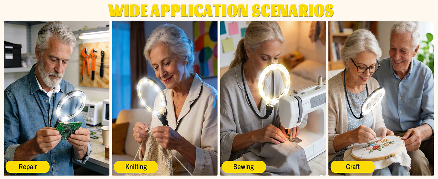 Neck-mounted magnifying glass