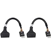 Duttek USB 3.0 Header to USB 2.0,USB 3.0 to USB 2.0 Motherboard Adapter Cable,19 Pin USB3.0 Femal...