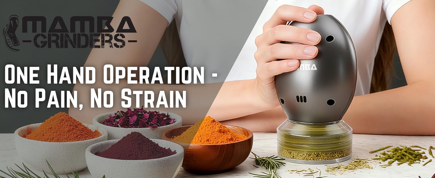 Mamba Whip Electric Herb Grinder for Kitchen Herbs and Spices