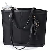 LOVEVOOK Laptop Tote Bag for Women, Lightweight Work Tote with Cup Holder, Waterproof Large Compu...