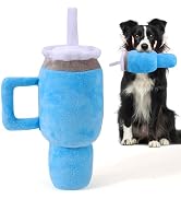Mity rain Funny Tumbler with Handle Cup Dog Toy | Cute Squeaky Interactive Fluff and Tuff for Sma...