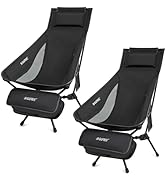 G4Free 2 Pack Folding Lightweight Camp Chair High Back Camping Chair Backpacking Chair Heavy Duty...
