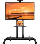 Perlegear Mobile TV Stand, Rolling TV Cart for 55-90 inch Flat/Curved TVs up to 200 lbs, Adjustab...
