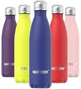 WATERSY Stainless Steel water bottles,17oz/500ml Insulated Water Bottles,Deep Blue metal water bo...