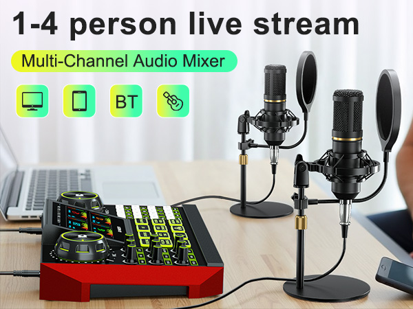 audio mixer dj mixer streaming accessories sound board podcast equipment usb audio interface