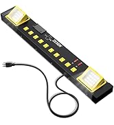 ZESEN 10 Outlet Power Strip with LED Worklight, Heavy Duty Metal Power Strip Surge Protector 4ft ...