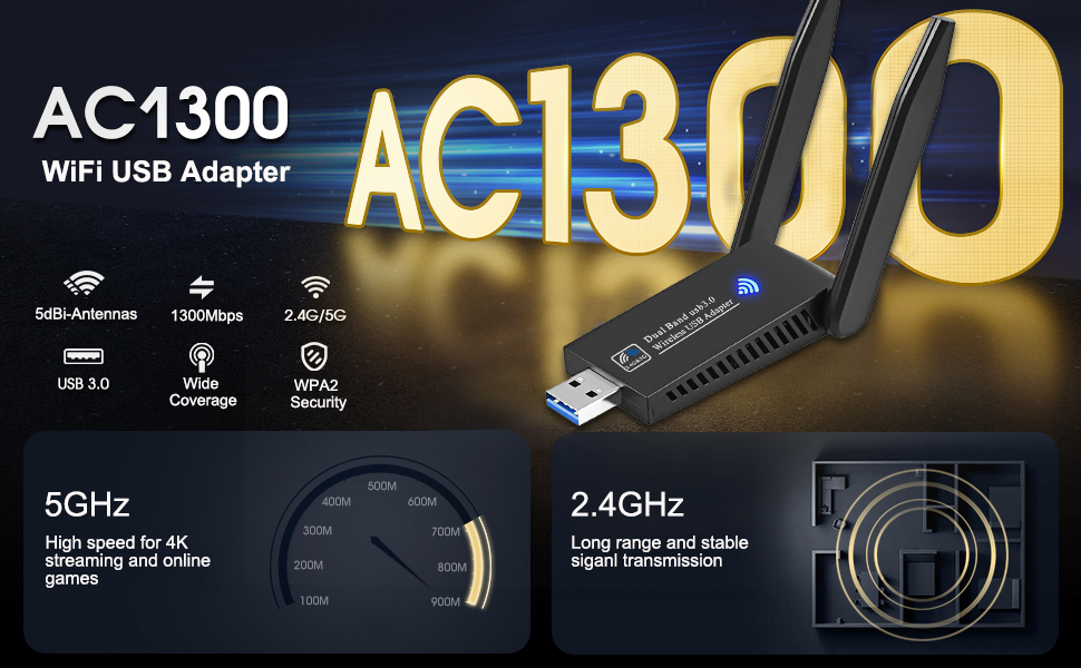 1300Mbps Wireless WiFi Adapter