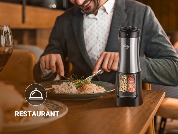 Sangcon 2-in-1 Electric Salt and Pepper Grinder Set