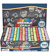 JOYIN 160 PCS Sidewalk Chalks Set Non-Toxic Washable Jumbo Chalk for Outdoor Art Play, Painting o...