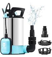 SainSmart Sump Pump 1.15HP Submersible Water Pump, Stainless Steel Portable Utility Pump 3960 GPH...