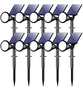 WELALO Solar Spot Lights Outdoor Waterproof IP65, 10 Pack 4 Lighting Modes Solar Powered Landscap...