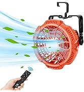 YEX-BUR Portable Tent Fan for Black and Decker 20v Battery, Ceiling Fan with Hanging Hook,Remote,...