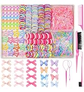 889 pcs Elastic Hair Bands Toddler Hair Accessories for Girls Ponytail Holders Colorful Hair Ties...
