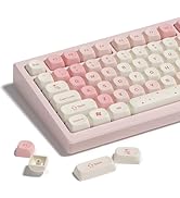 Pink Cute PBT Keycaps, MOA Profile Key caps 60 65 75 100 Percent, Dye-Sublimation, Custom 133 Key...