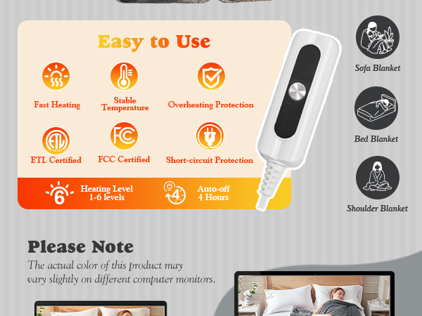 striped heated blanket