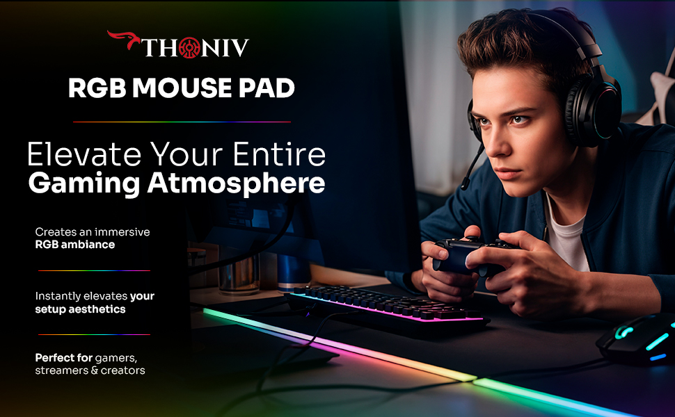 RGB Mouse Pad for gamers, office and studio