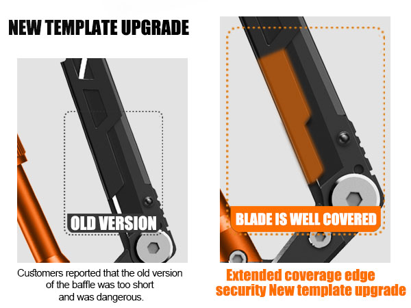 carabiner multitool knife orange yellow