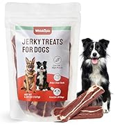 Whiskopia Beef Jerky Dog Treats, Made with Real Beef Chewy Steips for Aggressive Chewers High-Pro...
