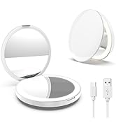 MY BEAUTY LIGHT Bright Compact Mirror with Light, Durable Rechargeable 1X/3X Magnifying Mirror wi...